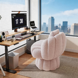 Mid-Century Modern Swivel Barrel Chair – 360° Rotating Velvet Accent Armchair, Wide Upholstered Cloud Lounge Chair for Living Room, Bedroom & Vanity