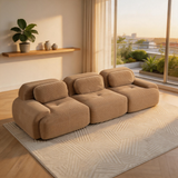 80" Modular Cloud Sectional Sofa – Deep Seat Memory Foam Corduroy Couch with Ottoman, No-Assembly Compressed Loveseat