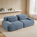 80" Modular Cloud Sectional Sofa – Deep Seat Memory Foam Corduroy Couch with Ottoman, No-Assembly Compressed Loveseat
