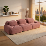 80" Modular Cloud Sectional Sofa – Deep Seat Memory Foam Corduroy Couch with Ottoman, No-Assembly Compressed Loveseat
