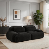 80" Modular Cloud Sectional Sofa – Deep Seat Memory Foam Corduroy Couch with Ottoman, No-Assembly Compressed Loveseat