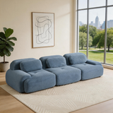 80" Modular Cloud Sectional Sofa – Deep Seat Memory Foam Corduroy Couch with Ottoman, No-Assembly Compressed Loveseat