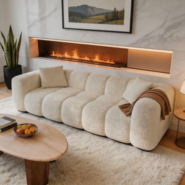 84" Cloud Sofa – Oversized Deep Seat Upholstered Couch, No-Assembly Compressed 3-Seater for Living Room & Bedroom