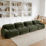 80" Modular Cloud Sectional Sofa – Deep Seat Memory Foam Corduroy Couch with Ottoman, No-Assembly Compressed Loveseat
