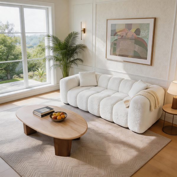 84" Cloud Sofa – Oversized Deep Seat Upholstered Couch, No-Assembly Compressed 3-Seater for Living Room & Bedroom