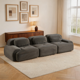80" Modular Cloud Sectional Sofa – Deep Seat Memory Foam Corduroy Couch with Ottoman, No-Assembly Compressed Loveseat