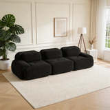 80" Modular Cloud Sectional Sofa – Deep Seat Memory Foam Corduroy Couch with Ottoman, No-Assembly Compressed Loveseat