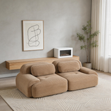 80" Modular Cloud Sectional Sofa – Deep Seat Memory Foam Corduroy Couch with Ottoman, No-Assembly Compressed Loveseat