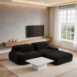 80" Modular Cloud Sectional Sofa – Deep Seat Memory Foam Corduroy Couch with Ottoman, No-Assembly Compressed Loveseat