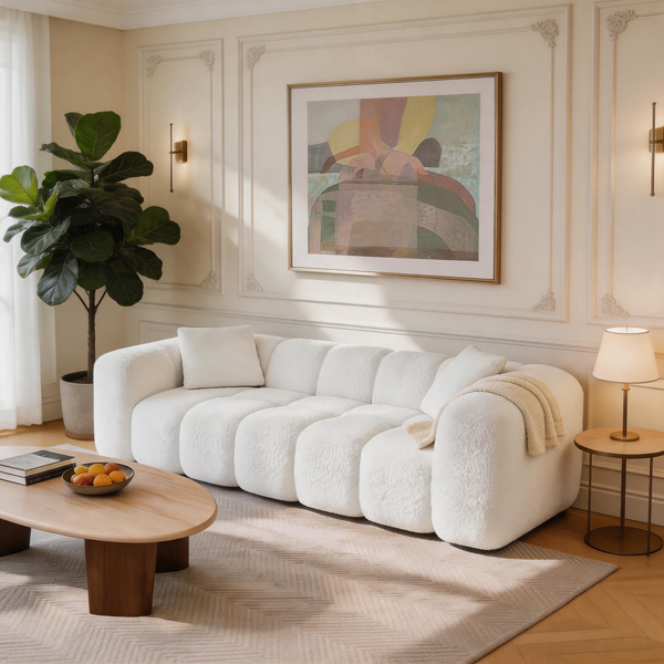 84" Cloud Sofa – Oversized Deep Seat Upholstered Couch, No-Assembly Compressed 3-Seater for Living Room & Bedroom