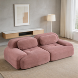80" Modular Cloud Sectional Sofa – Deep Seat Memory Foam Corduroy Couch with Ottoman, No-Assembly Compressed Loveseat