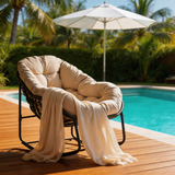 Outdoor Rocking Egg Chair – Rattan Egg Lounge Chair with Cushion