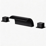 Waterfall Tub Faucet – Solid Brass Roman Tub Faucet with Dual Handles & Widespread Deck Mount Design