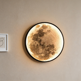 Rechargeable Moon Wall Sconce – Dimmable LED Wall Light with Remote Control & 3 Color Modes, Modern Indoor Accent Lighting