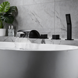 Waterfall Tub Faucet – Solid Brass Roman Tub Faucet with Dual Handles & Widespread Deck Mount Design