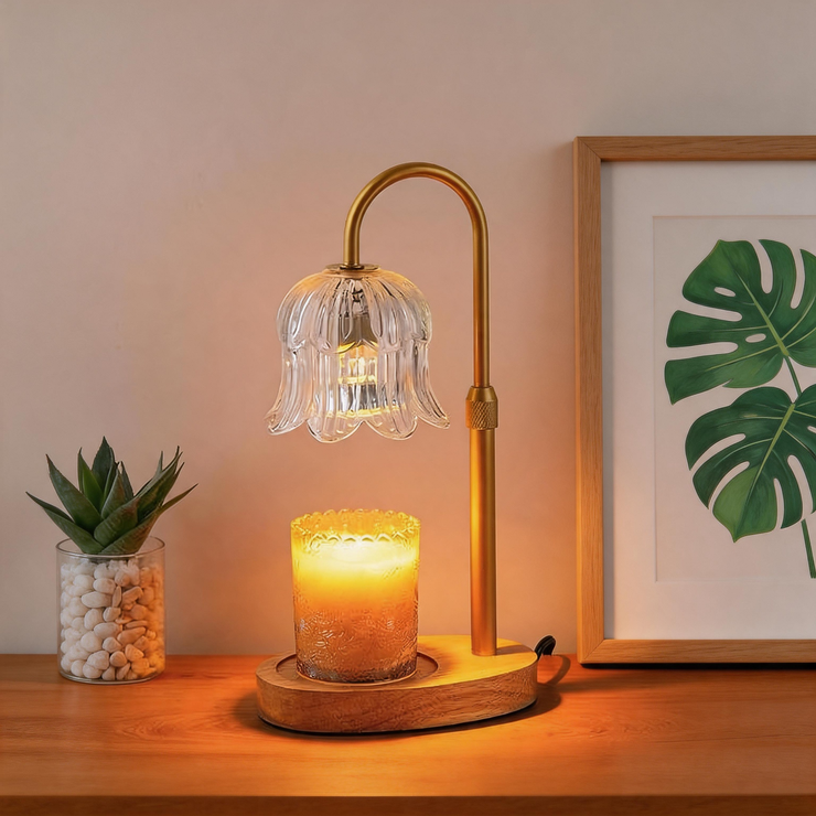 Adjustable Candle Warmer Lamp – Dimmable Wax Melt Warmer with Timer, Modern Ambient Table Light for Home Decor