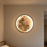 Rechargeable Moon Wall Sconce – Dimmable LED Wall Light with Remote Control & 3 Color Modes, Modern Indoor Accent Lighting