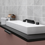 Waterfall Tub Faucet – Solid Brass Roman Tub Faucet with Dual Handles & Widespread Deck Mount Design