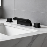 Waterfall Tub Faucet – Solid Brass Roman Tub Faucet with Dual Handles & Widespread Deck Mount Design