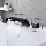Waterfall Tub Faucet – Solid Brass Roman Tub Faucet with Dual Handles & Widespread Deck Mount Design