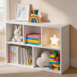 Modern 5-Cube Bookshelf – Reversible Storage Bookcase for Living Room, Bedroom & Home Office