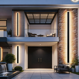 Modern LED Outdoor Wall Light – Long Linear Exterior Sconce with Warm 3000K Lighting