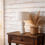 Modern Resin Table Lamp – Brown Accent Lamp with LED Bulb for Bedroom, Living Room & Office