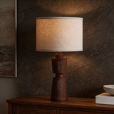 Modern Resin Table Lamp – Brown Accent Lamp with LED Bulb for Bedroom, Living Room & Office