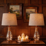 Modern Rattan Bedside Lamps Set – USB Table Lamps with Dual Lighting Design for Bedroom & Living Room