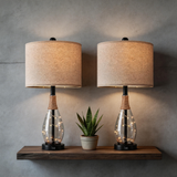 Modern Rattan Bedside Lamps Set – USB Table Lamps with Dual Lighting Design for Bedroom & Living Room