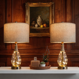 Modern Rattan Bedside Lamps Set – USB Table Lamps with Dual Lighting Design for Bedroom & Living Room