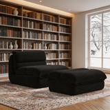 Bean Bag Lounge Chair with Ottoman – Ultra Soft Corduroy Reading Chair for Cozy Living Spaces