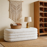 49" Oval Storage Ottoman Bench – Upholstered Fabric End-of-Bed Bench for Bedroom, Living Room & Entryway