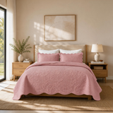 Modern Microfiber Quilt Set – Reversible Floral Bedspread with Lightweight All-Season Comfort
