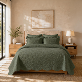 Modern Microfiber Quilt Set – Reversible Floral Bedspread with Lightweight All-Season Comfort