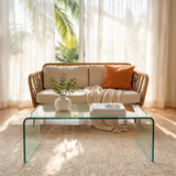 Minimalist Tempered Glass Coffee Table – Clear Center Table with Contemporary Style