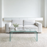 Minimalist Tempered Glass Coffee Table – Clear Center Table with Contemporary Style