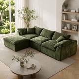Modern Chenille Modular Cloud Sofa – Convertible Sectional Couch with Deep Seat & No-Assembly Design