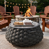 Modern Metal Outdoor Side Table – Round Patio Accent Table with Removable Lid & Hidden Storage