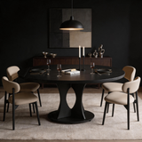 Modern Wood Dining Table – Round Dining Table with Contemporary Style & Family Seating