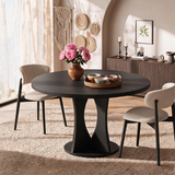 Modern Wood Dining Table – Round Dining Table with Contemporary Style & Family Seating