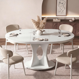 Modern Wood Dining Table – Round Dining Table with Contemporary Style & Family Seating