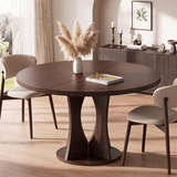 Modern Wood Dining Table – Round Dining Table with Contemporary Style & Family Seating