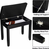 Elegant Solid Wood Piano Bench - with Luxurious Plush Cushion and Storage Compartment