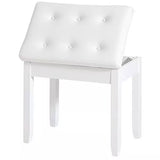 Elegant Solid Wood Piano Bench - with Luxurious Plush Cushion and Storage Compartment