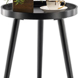 Modern Round Side Table – Minimalist White Tray End Table for Living Room, Bedroom & Small Spaces (15" x 18")