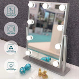 Makeup Mirror Hollywood Style - Vanity Makeup Mirror Smart Touch Control 3 Colors Dimmable Light Detachable 10X Magnification 360° Rotation (White)