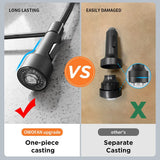 Kitchen Faucet with LED Light, Kitchen Faucets with Pull Down Sprayer 304 Stainless Steel Industrial Single Handle Faucet