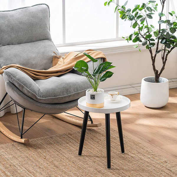Nightstand Coffee End Round Table with Tray