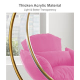 Designer Bubble Swing Chair with Stand, Chrome Finished with Faux Leather Cushion